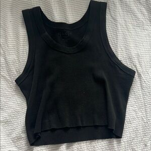 Brandy Melville Black Fitted Crop Tank Top